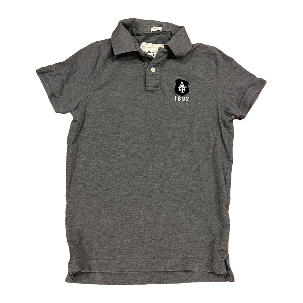 Vintage Abercrombie & Fitch Mens Muscle Polo Shirt Grey XL Y2K 1892 Logo